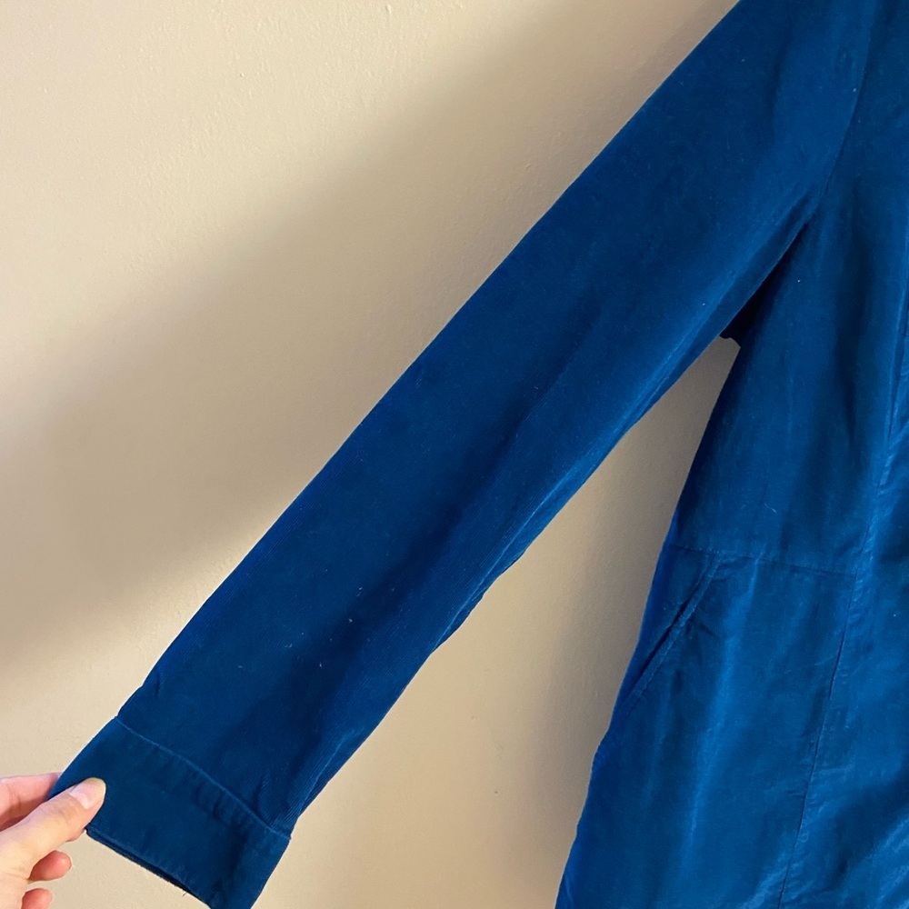 J. Jill Deep Blue Corduroy Shirt jacket with pockets button up large - Picture 4 of 6